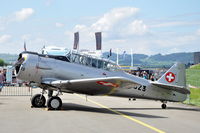 HB-RDN @ LSMP - Harvard MkIIB in Swiss Air Force colours on static display at Payerne Air Base, AIR14.