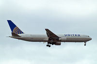 N654UA @ EGLL - Boeing 767-322ER [25392] (United Airlines)  Home~G 05/08/2014. On approach 27L.