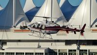 C-FAVY @ CBC7 - Valley Helicopters Bell 407 just arriving at Vancouver Harbour Heliport. - by M.L. Jacobs