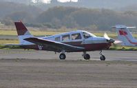 G-BOPC @ EGFH - Visiting Cherokee Warrior II operated by Aeros Flight Training. Previously registered N2124X. - by Roger Winser