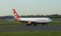 D-ALPA @ EDDL - Air Berlin, is here rolling down taxiway M at Düsseldorf Int'l(EDDL) for the flight to New York JFK(KJFK) - by A. Gendorf