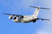 EI-RJN @ EGFF - Avro 146-RJ85, London City based, previously G-6-351, N526XJ, seen taking off from runway 30 at EGFF, en-route to Paris CDG.