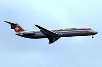 HB-ISK @ EGLL - McDonnell Douglas DC-9-51 [47654] (Swissair) Heathrow~G (Date and place unknown). From a slide.