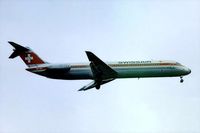HB-ISN @ EGLL - HB-ISN   McDonnell Douglas DC-9-51 [47657] (Swissair) Heathrow~G (Date unknown). From a slide.