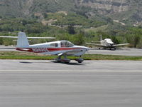 N9490L @ SZP - 1971 American Aviation AA-1A TRAINER, Lycoming O-235 108 Hp, landing roll Rwy 22 - by Doug Robertson