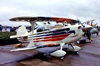 G-EGLE @ EGUN - Christen Eagle II [F.0053] (Airmore Aviation Ltd) RAF Mildenhall~G 23/05/1981. From a slide. - by Ray Barber