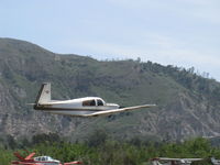 N1315W @ SZP - 1963 Mooney M20E SUPER 21, Lycoming IO-360 200 Hp, takeoff climb Rwy 22, gear already up - by Doug Robertson