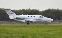 G-LEAA @ EGFH - Visiting Cessna Mustang operated by London Executive Aviation. - by Roger Winser