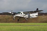 G-SYLV @ EGFH - Resident aircraft departing Runway 22. - by Roger Winser