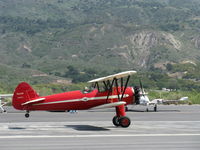 N66711 @ SZP - `1941 Boeing Stearman IB75A, Jacobs R755B2 275 Hp upgrade, landing roll Rwy 22 - by Doug Robertson