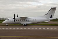 D-CMHB @ EHLE - Lelystad Airport. After a visit to QAPS. The aircraft came out nearly totally white (except the rudder that shows a part of the former livery of Air Alps. The former registration is OE-LKA so the c/n is probably 3110 - by Jan Bekker