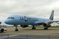 F-HCIE @ EGSH - Ex G-BYAT, La Compagnie 757 parked at Norwich. - by Graham Reeve
