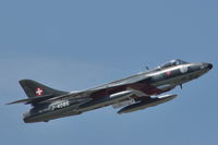 HB-RVU @ LSMP - Hunter F58 display at Payerne Air Base, Switserland, for AIR14. It is in Patrouille Suisse colours