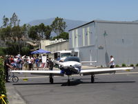 N91CZ @ SZP - 1997 LANCAIR 360, Lycoming O-360-A1D 180 Hp, sleek speedster at fuel dock - by Doug Robertson