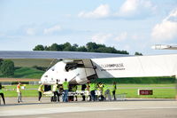 HB-SIB @ LSMP - Solar Impulse 2 being prepared for a flight from Payerne Air Base, Switzerland.