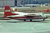 G-AVEZ @ EGKK - Handley-Page HPR.7 Herald 210 [169] (British Island Airways) Gatwick~G 01/07/1974. From a slide.