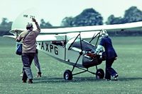 G-AXPG @ EGBK - Mignet HM.293 Pou du Ciel [PFA 1333] Sywell~G 06/07/1974. From a slide. - by Ray Barber