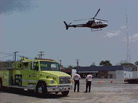 N792LF - LIFENET 2-3 AIR AMBULANCE LANDING AT A PR EVENT IN LAMAR, MO 2001 - by SANDRA WOODS