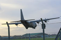 ZH888 @ EGDX - C-130J  Hercules C.5, RAF Brize Norton based, callsign Judgement Flight, previously N4187,  just over the wire for runway 26 at EGDX.