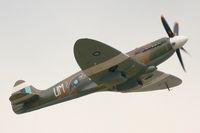 F-AZJS @ LFRN - Supermarine 389 Spitfire PR XIX, On display, Rennes-St Jacques airport (LFRN-RNS) Air show 2014 - by Yves-Q