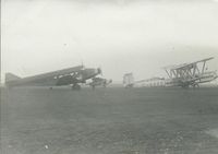 OO-AIM - At back, left, along with HP 42 'Heracles' front right at Southend Airport early 1930'3 - by Mike Heeley (Original Geoff Heeley)