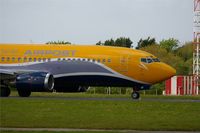 F-GFUF @ LFRB - Boeing 737-3B3QC, Taxiing to holding point rwy 25L, Brest-Bretagne airport (LFRB-BES) - by Yves-Q