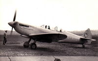 G-AIDN - Hampshire Aero Club's Spitfire G-AIDN at the airport early 1960's. - by Doug Mussell