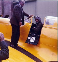 G-AIDN - Bern Byrne assisting pilot / owner John Fairey at Andover Airfield 1974 - by Rob Byrne