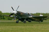 F-AZJS @ LFFQ - Supermarine Spitfire PR19 389, La Ferté Alais Airfield (LFFQ) Air Show 2012 - by Yves-Q