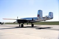 C-GCWJ @ CYMJ - Photo shows B-25J Mitchell C-GCWJ in 1982 when it attended the airshow at Canadian Forces Base Moose Jaw, Saskatchewan, Canada. - by Alf Adams