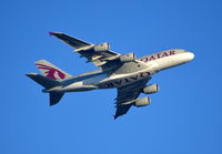 A7-APC @ EGLL - Airbus A380-861 climbing out over Old Windsor from London Heathrow. - by moxy