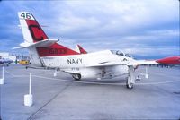 158331 @ CYMJ - T-2C Buckeye 158331 on display at the annual airshow at Canadian Forces Base Moose Jaw, Saskatchewan, Canada in 1987. - by Alf Adams