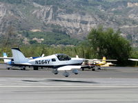 N164Y @ SZP - 2013 The Airplane Factory Pty Ltd SLING 2, Rotax 912IS 100 Hp, 3-blade warp-drive prop, two-place S-LSA from South Africa production build, fixed tri-gear, flap landing Rwy 22 - by Doug Robertson