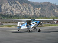 N2573J @ SZP - 1979 Piper PA-18-150 SUPER CUB, Lycoming O-320 150 hp, taxi off the active - by Doug Robertson