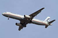 SX-DGA @ EGLL - SX-DGA   Airbus A321-231 [3878] (Aegean Airlines) Home~G 03/02/2011. On approach 27R. White nose cone.
