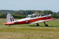 F-AZQZ @ LFRU - De Havilland DHC-1 Chipmunk T.10, Holding point, Morlaix-Ploujean airport (LFRU-MXN) air show in september 2014 - by Yves-Q