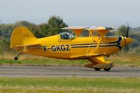 F-GKGZ @ LFRU - Pitts S-2A Special, Solo display, Morlaix-Ploujean airport (LFRU-MXN) air show in september 2014 - by Yves-Q