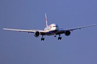 G-VIIV @ EGFF - 777-236, BA, seen on approach to runway 12 at EGFF, out of Gatwick.