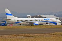 SP-ENB @ EGFF - 737-4Q8, Enter Air, Warsaw based, previously TC-JEC, HL7527, seen parked on stand 13 at EGFF.