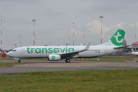 PH-HZW @ EGSH - About to depart from Norwich, freshly painted in Transavia's new livery. - by Graham Reeve