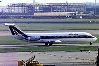 I-DIBC @ EGLL - McDonnell Douglas DC-9-32 [47233] (Alitalia) Heathrow~G (date unknown). From a slide. - by Ray Barber