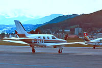 G-BLIZ @ LSZB - G-BLIZ   Piper PA-46-310P Malibu [46-8408062] Bern Belp~HB 25/09/1984. From a slide. - by Ray Barber