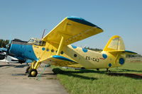 ES-CAJ @ ESOW - Antonov An-2TP on the platform of the Västerås Flygmuseum, Sweden