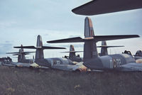 EG-216 @ EBFN - EG-216 was ex RAF WA889 and one of 20 Meteors parked on the grass at Koksijde AB. They ended active service in 1963.
Seen after the BAF meeting in 1967. - by Raymond De Clercq