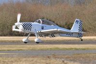 G-SOUT @ EGFH - Visiting RV-8 (Raven 5 in Team Raven) landing on Runway 22. - by Roger Winser