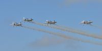 G-SOUT @ EGFH - Team Raven in 'finger four' formation practice with G-SOUT in the # 5 slot (to the right of the picture). Led by G-MAXV with G-VFDS in the # 2 slot and G-EGRV in the # 3 slot. - by Roger Winser