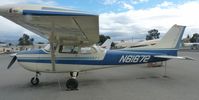 N61672 @ KRHV - A local Cessna 172M sits near the Aero Dynamic hangar at Reid-Hillview. - by Chris L.