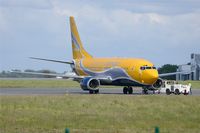 F-GFUF @ LFRB - Boeing 737-3B3QC, Push back, Brest-Bretagne airport (LFRB-BES) - by Yves-Q