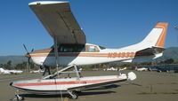 N9493Z @ KRHV - A local 1981 Cessna 206 on floats. This has been sitting here at the tie downs for 2 decades. - by Chris L.