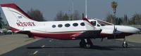 N2616X @ KRHV - A transient Cessna 414A Chancellor taxiing to Nice Air after landing from Arcata. - by Chris L.